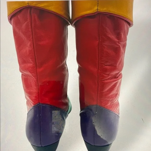 Joyce Peter Pan Style Colorful Women's Boots - Size 9 EUC - Easy slip on / off - Picture 7 of 15